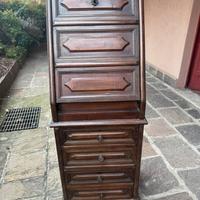 Scrittoio a ribalta antico in legno massello