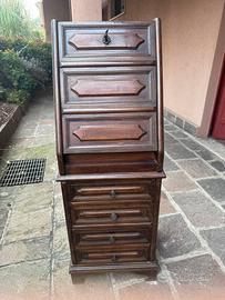 Scrittoio a ribalta antico in legno massello