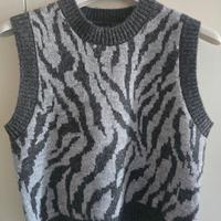 Gilet girocollo fantasia zebra
