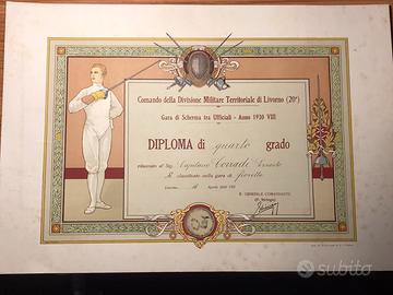 Gara scherma ufficiali regio esercito diploma
