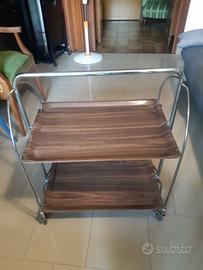 CARRELLO PIEGHEVOLE CUCINA, PORTA VIVANDE VINTAGE.