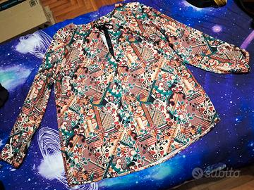 TOP OLTRE a maniche lunghe fantasia mis. L Usata