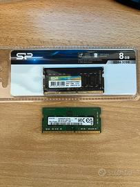 Memorie RAM nuove, DDR4 per portatili, 4 GB e 8 GB