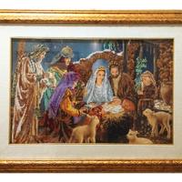 Quadro, ricamo con perline