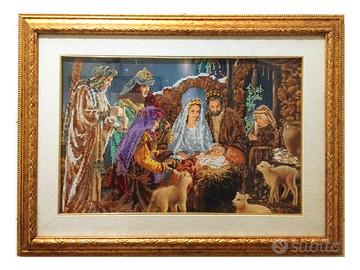 Quadro, ricamo con perline