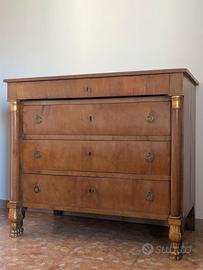 Antico Comò Cassettone Impero in legno