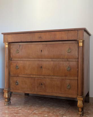 Antico Comò Cassettone Impero in legno