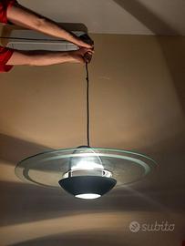 Lampadario vertro satellite, due punti a soffitto