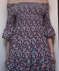 Vestito corto con stampa a fiori