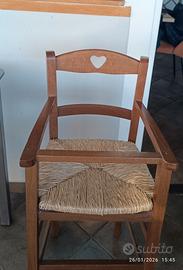 seggiolone bimbi in legno artigianale 