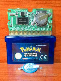 Pokemon Zaffiro Originale Nintendo Batteria Nuova