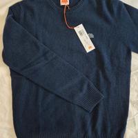 Maglione Folk SUNDEK tg M Blu Nuovo