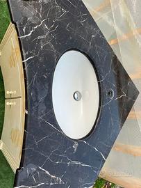 Mobile per bagno lavandino angolo marmo nero