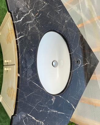 Mobile per bagno lavandino angolo marmo nero