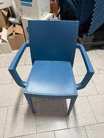 Sedie per esterno bar in polipropilene blu