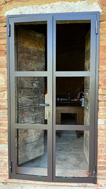 Porta a vetri in ferro per esterno