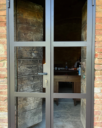 Porta a vetri in ferro per esterno