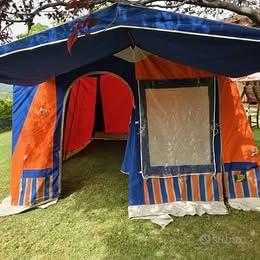 Tenda campeggio 4 posti, zona fornello, 2 camere,