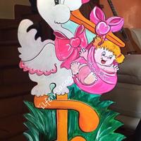 Cicogna fiocco annuncio nascita