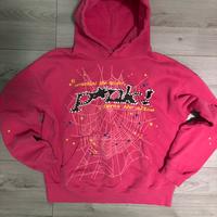 Felpa rosa con cappuccio stampa spider – taglia S