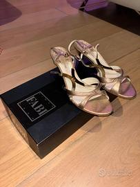 Sandali estivi eleganti cerimonia dorati