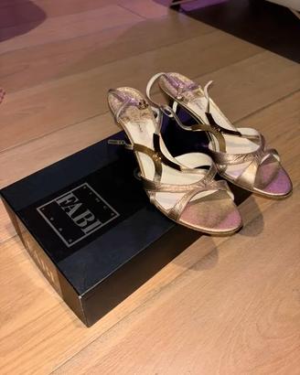 Sandali estivi eleganti cerimonia dorati