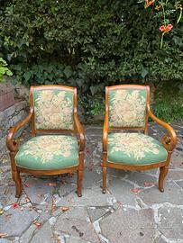 Coppia poltrone francesi stile Carlo X  metà ‘800