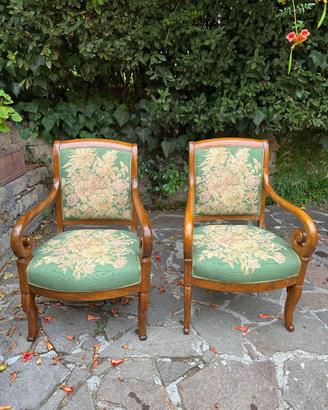 Coppia poltrone francesi stile Carlo X  metà ‘800