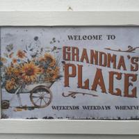 targa in legno cartello cornice bianca