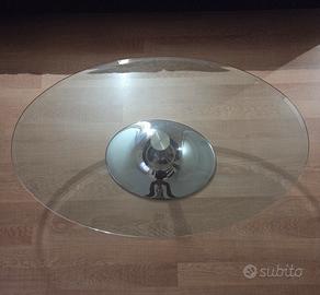 Tavolino da salotto in vetro temperato e acciaio