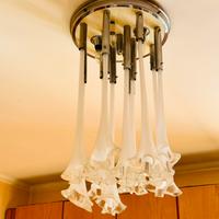 Lampadario vintage in vetro di murano a calle