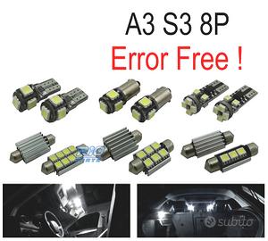 KIT 12 LAMPADE LED INTERNE PER AUDI A3 S3 8 P 06-1
