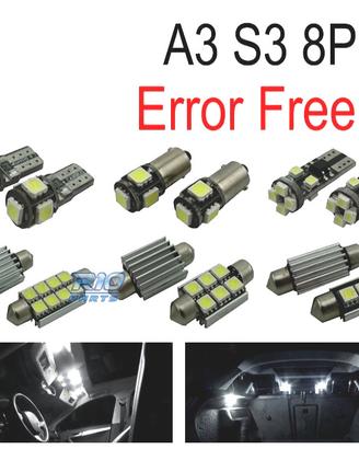 KIT 12 LAMPADE LED INTERNE PER AUDI A3 S3 8 P 06-1