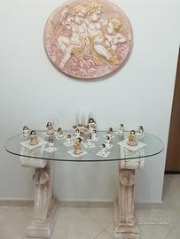 consolle per ingresso con ripiano in vetro