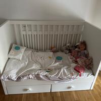 Lettino sbarre Ikea con piumone e paracolpi