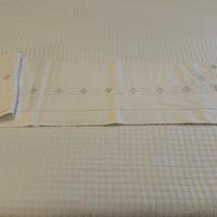 ANTICO LENZUOLO MATR.  LINO RICAMATO  A MANO