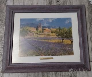 Quadro stampa con campi di lavanda 