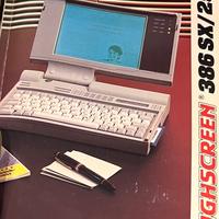 Laptop vintage Highscreen 386 SX/25 con scatola