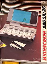 Laptop vintage Highscreen 386 SX/25 con scatola