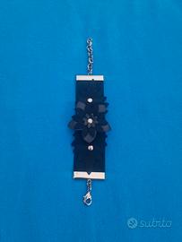 Bracciale Raffinato Donna Fiori NERO