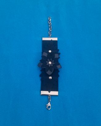 Bracciale Raffinato Donna Fiori NERO