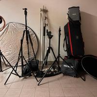 TROLLEY, RIFLETTORI, FLASH,TREPPIEDI,LED