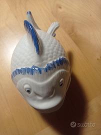 Porta caviale in ceramica forma di pesce