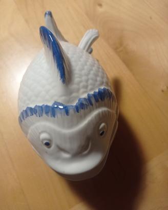 Porta caviale in ceramica forma di pesce