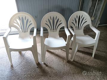 sedie da giardino bianche con braccioli 