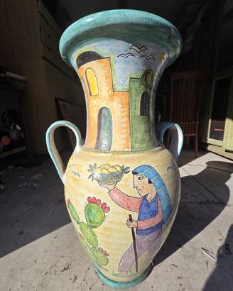 Anfora in ceramica vietrese Ronca dipinta a mano