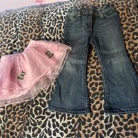 Jeans e gonnellina bimba
