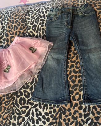 Jeans e gonnellina bimba