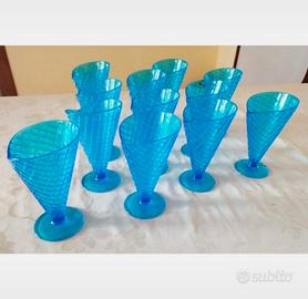Set 12 bicchieri a forma di cono gelato 