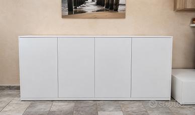 Madia moderna bianca 240x100x45 cm–grande capacità
